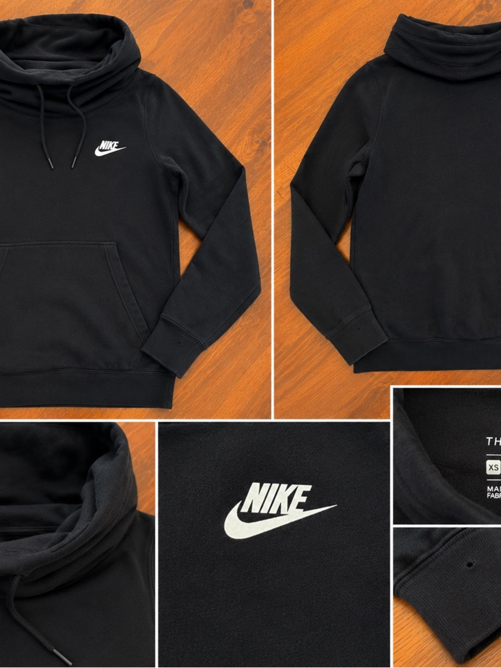 Nike Black Crewneck Pullover Sweatshirt with White Logo